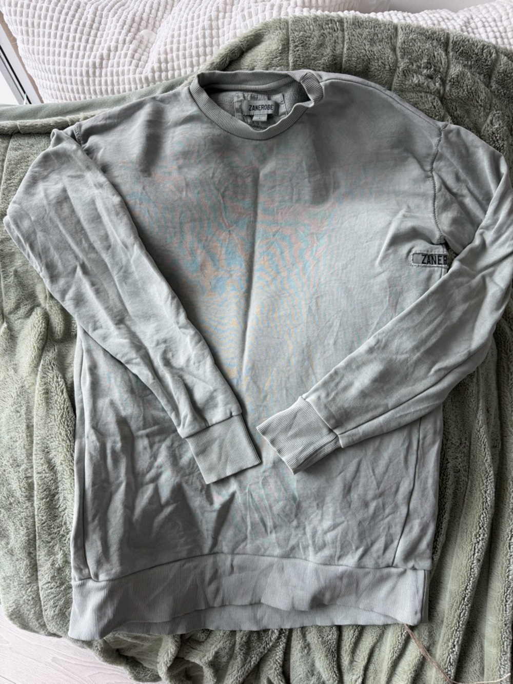 Zanerobe Men's Light Sage Green Crewneck Sweatshirt